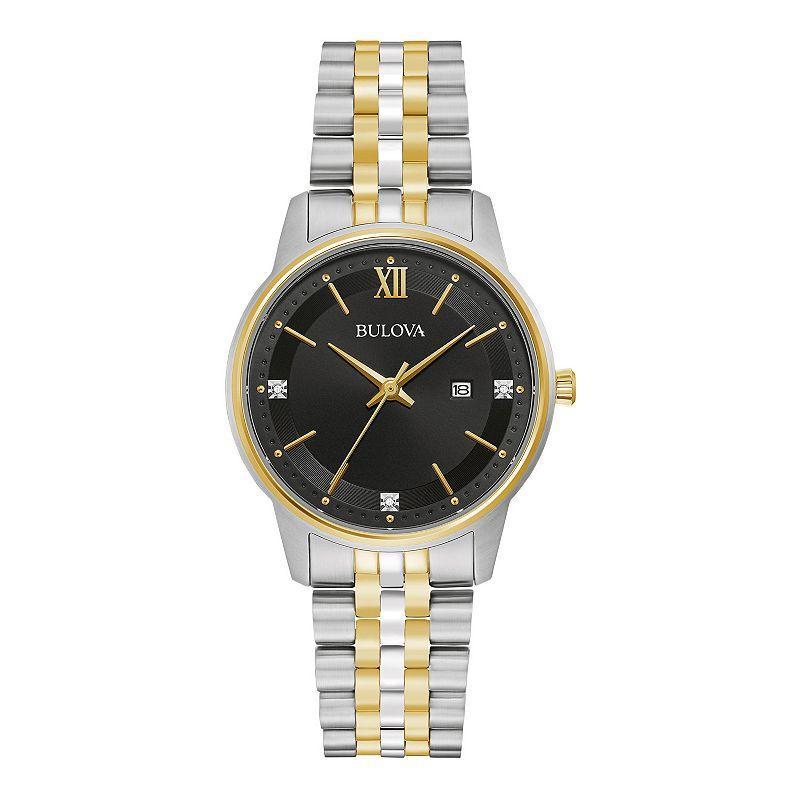 Bulova Womens Two-Tone Diamond Accent Watch - 98P198 Product Image