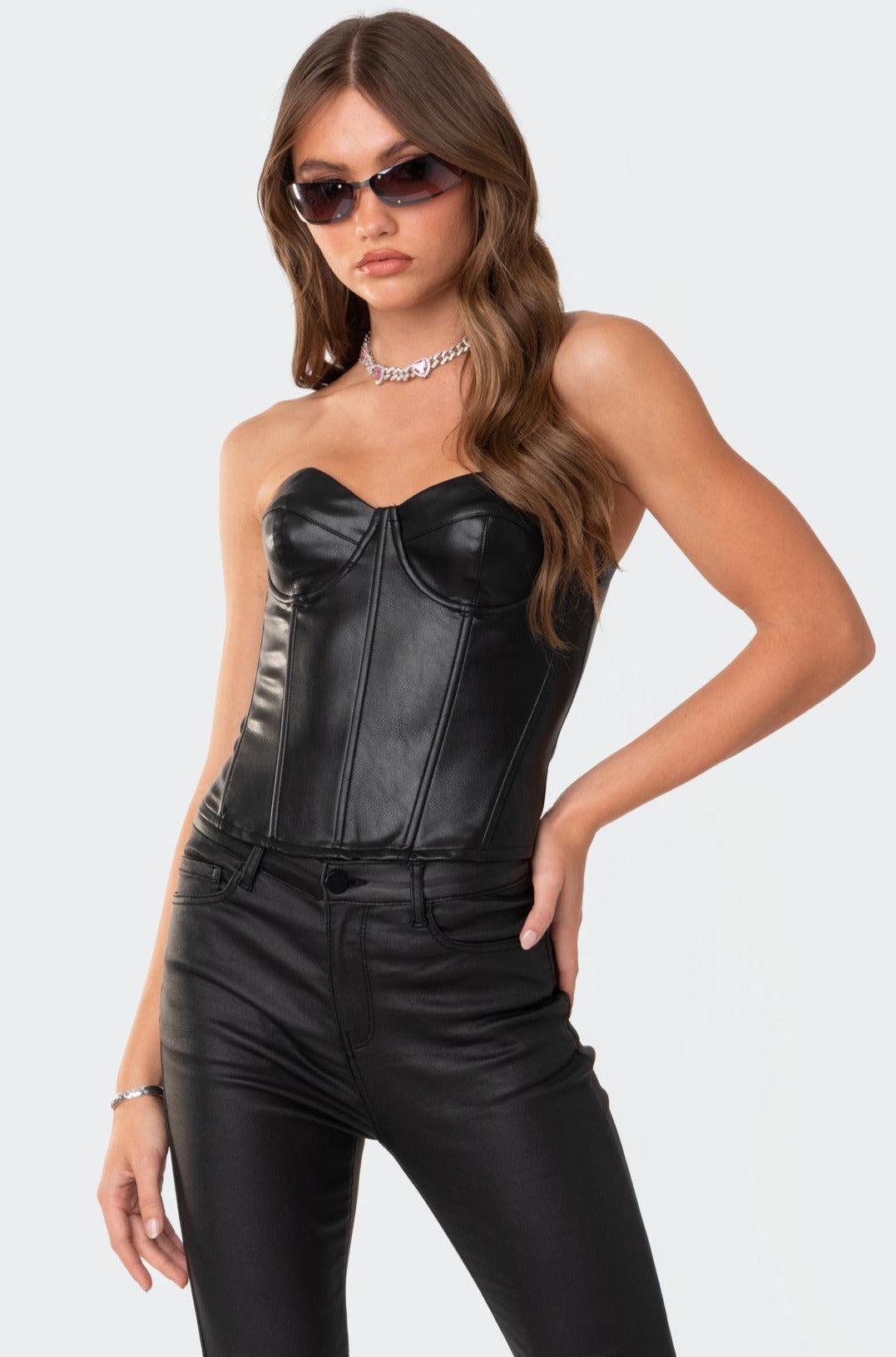 Aniyah Faux Leather Corset Product Image