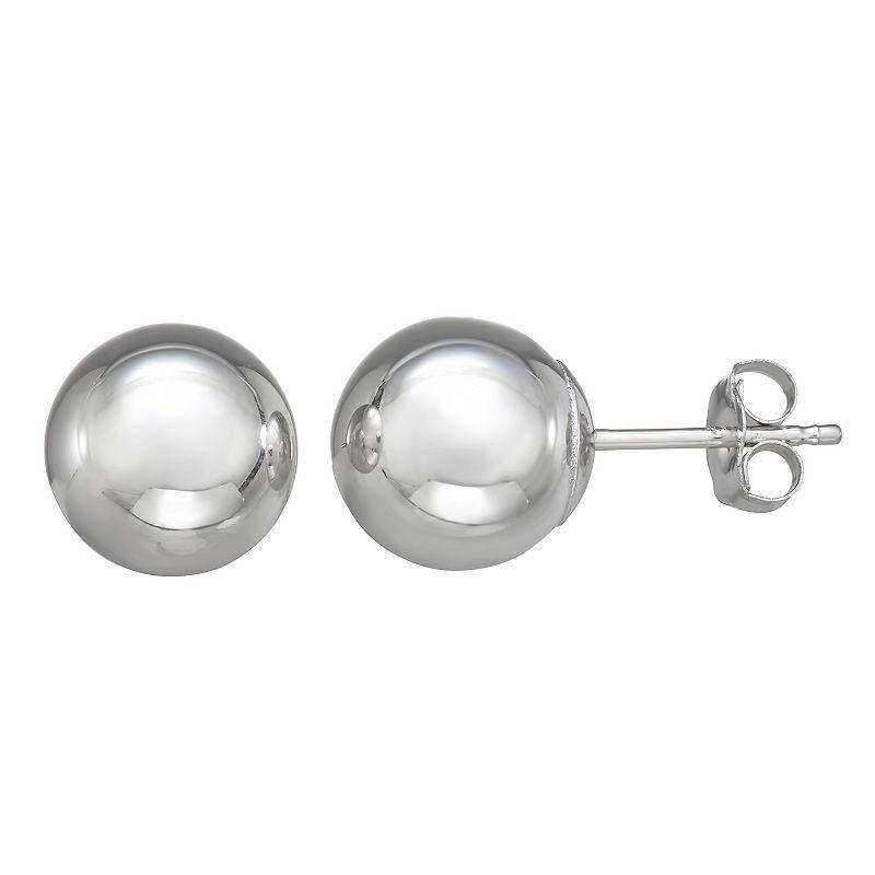 Forever 14K White Gold Ball Earrings, Womens, Silver Product Image