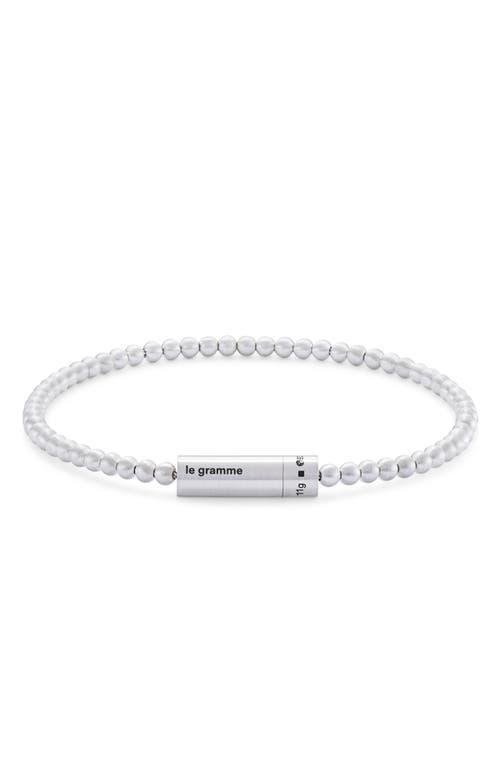 le gramme Mens 11G Brushed Sterling Silver Beaded Bracelet Product Image