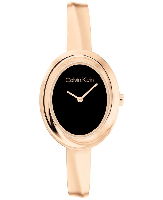 Calvin Klein Women Twisted Bezel Rose Gold-Tone Stainless Steel Bracelet Watch 24mm - Rose Gold Product Image