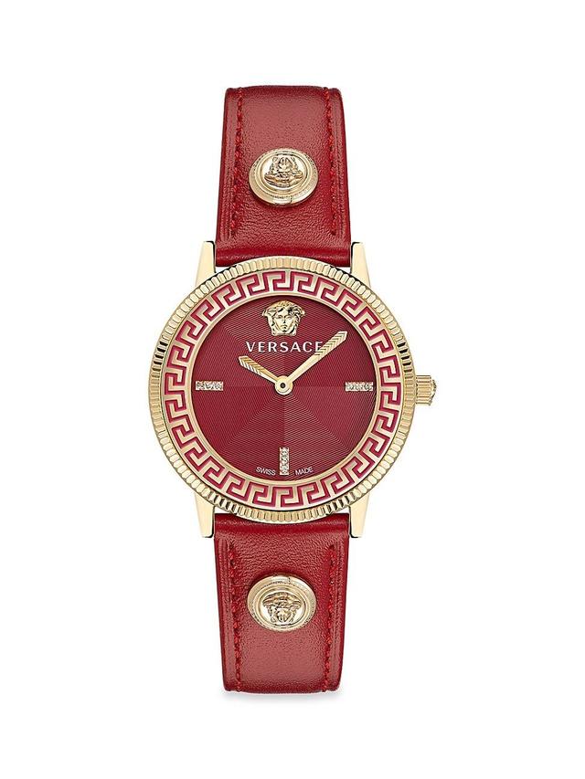 Womens V-Tribute Leather Strap Watch Product Image