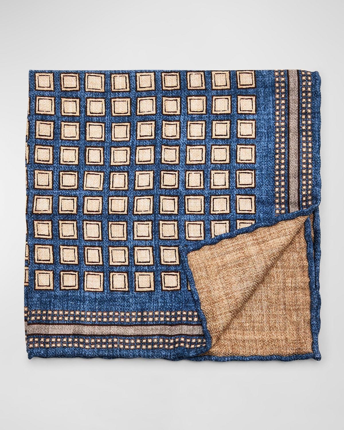 Men's Silk Geometric Pocket Square Product Image