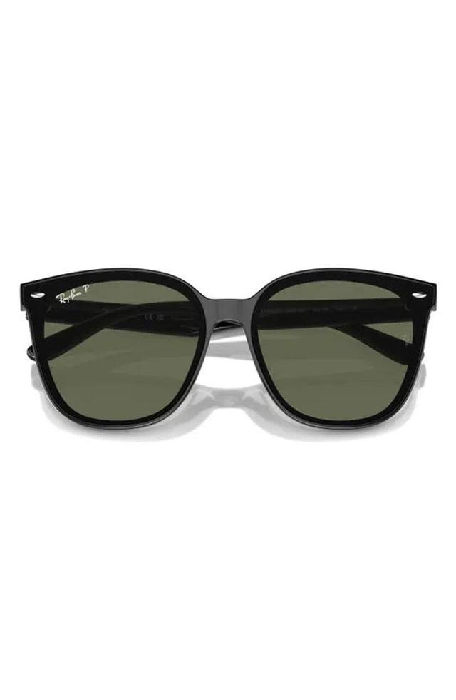 RAY BAN 66mm Polarized Oversize Irregular Sunglasses In Black Product Image