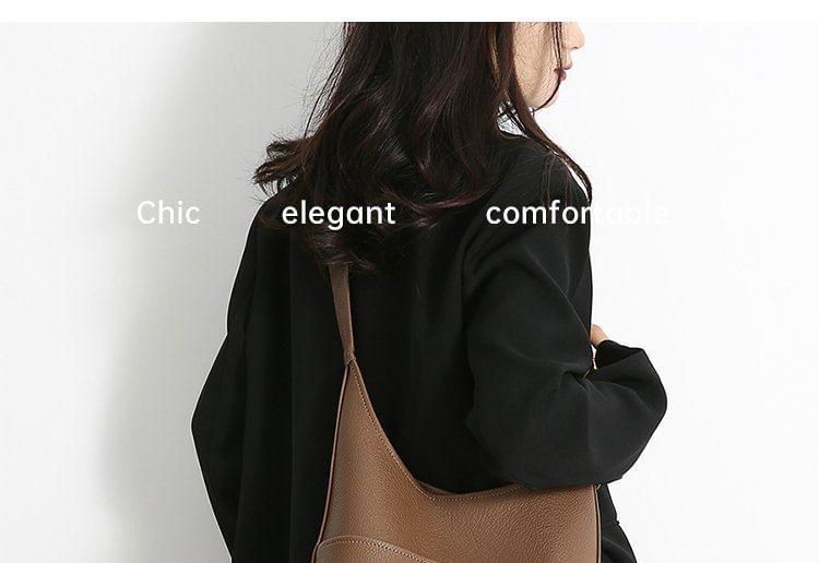 Plain Faux Leather Tote Bag product image