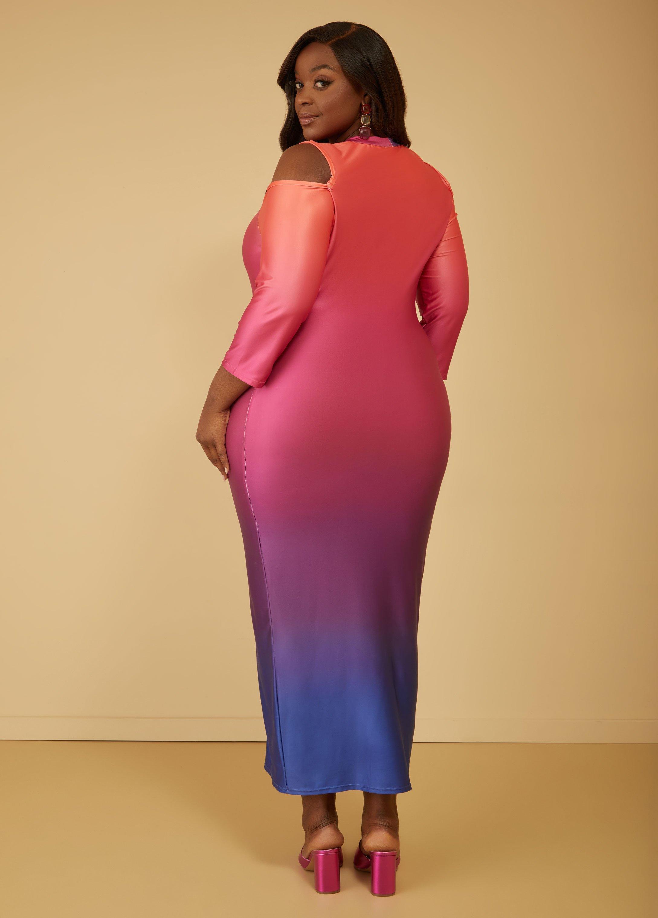 Cold Shoulder Ombre Maxi Dress Product Image