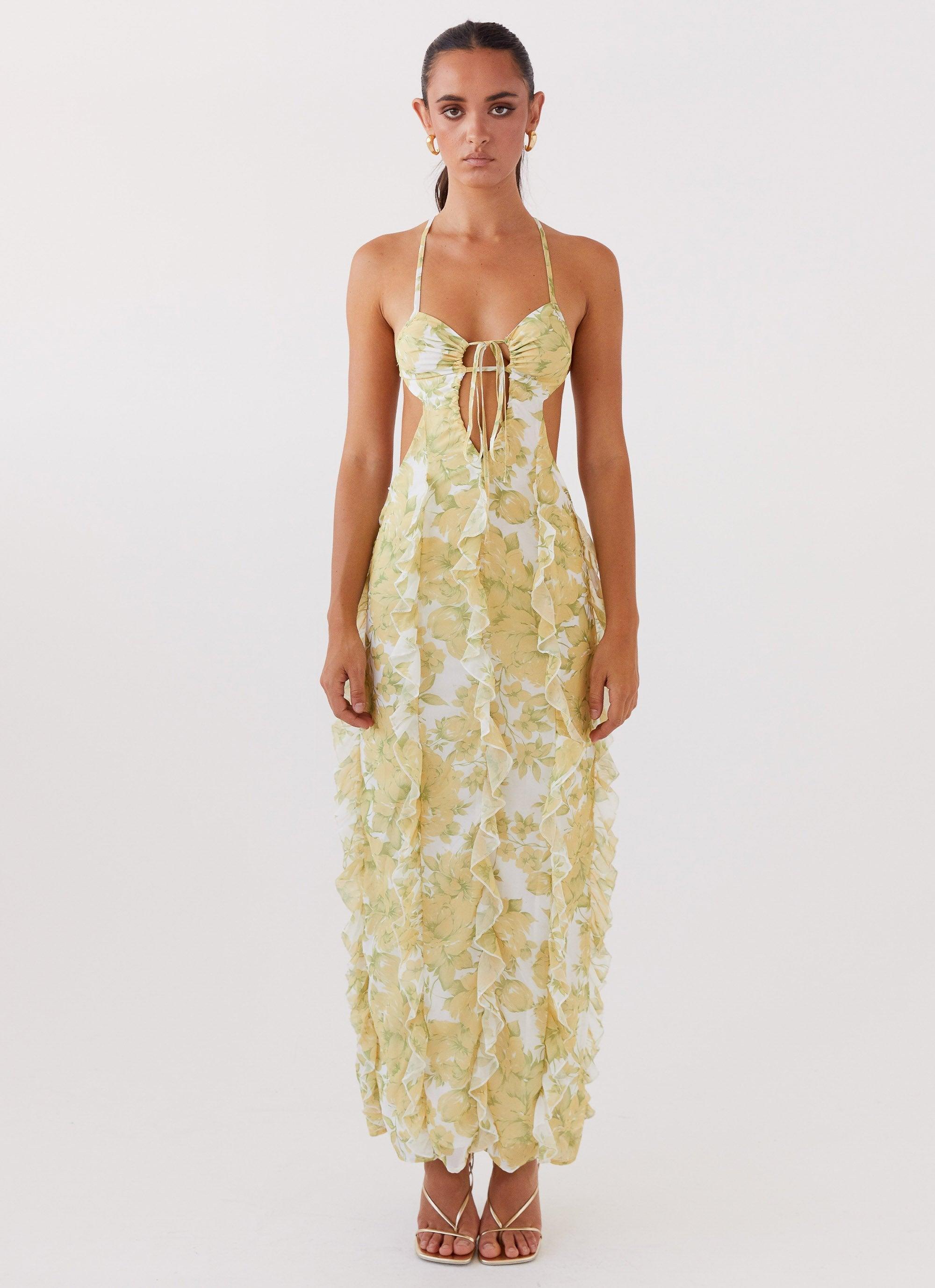 Sunset Kisses Ruffle Maxi Dress - Daffodil Product Image