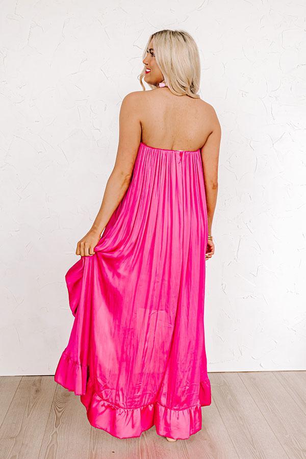 Milan Runway Satin Dress In Pink Product Image