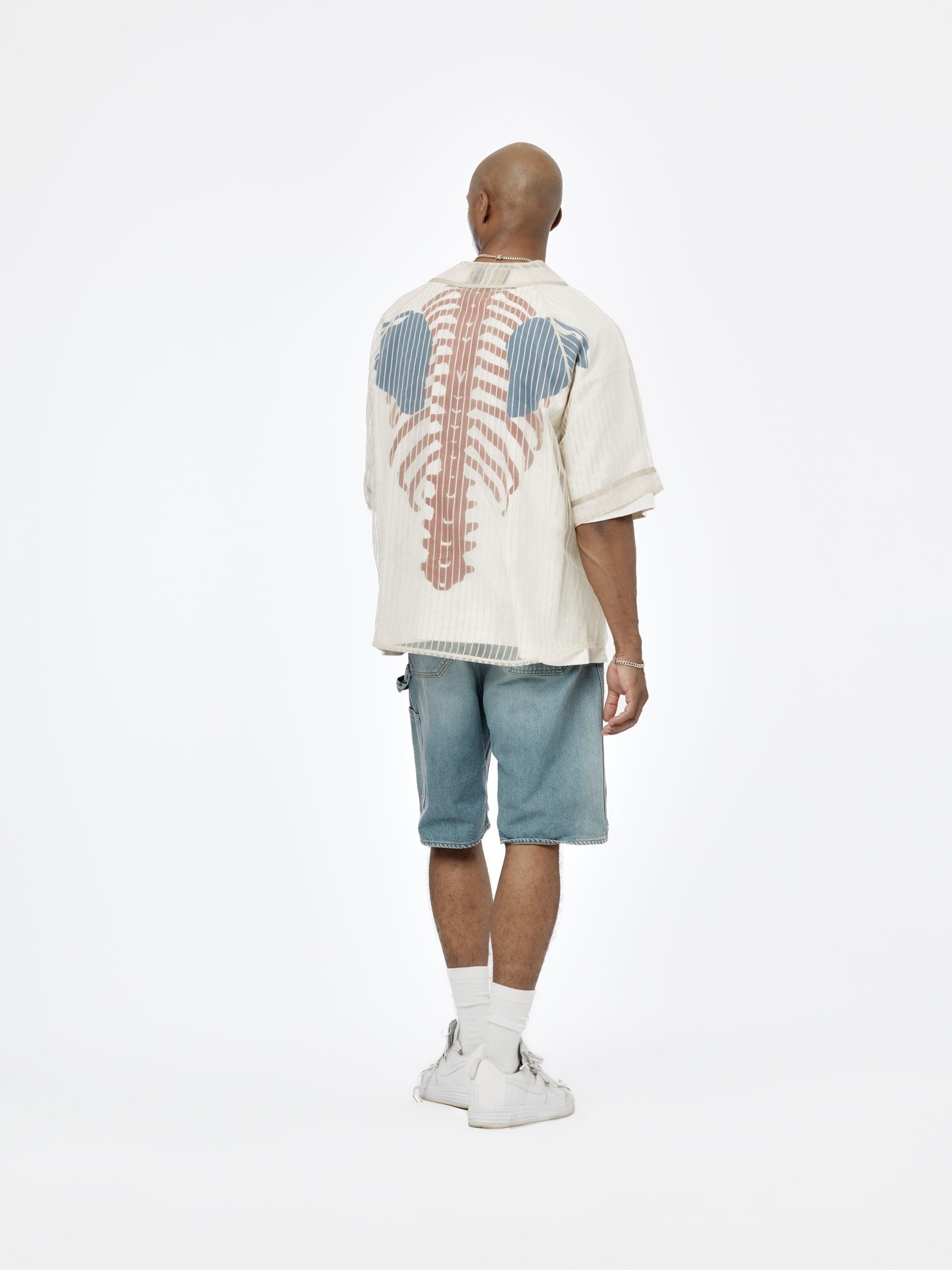 Sheer Stripe Great Kountry Baseball Shirt (Beige) Product Image