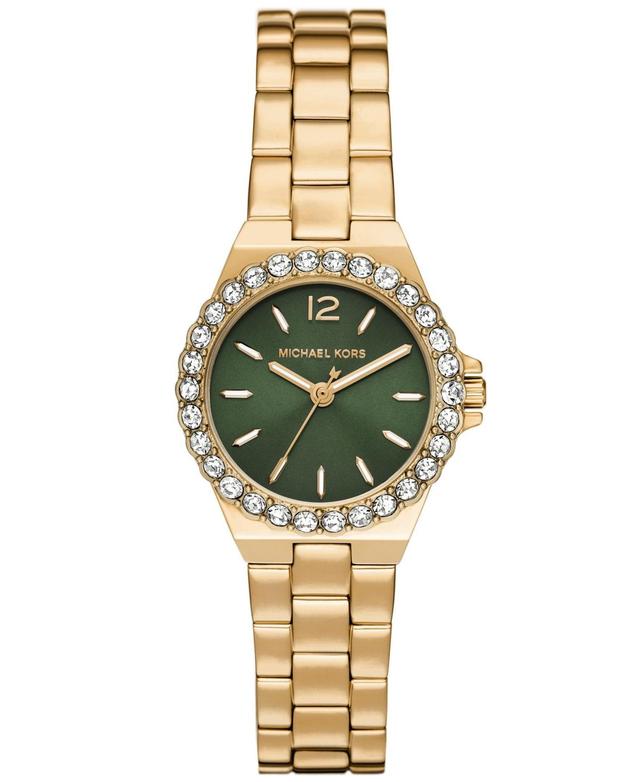 Michael Kors Womens Lennox Three-Hand Gold-Tone Stainless Steel Bracelet Watch Product Image