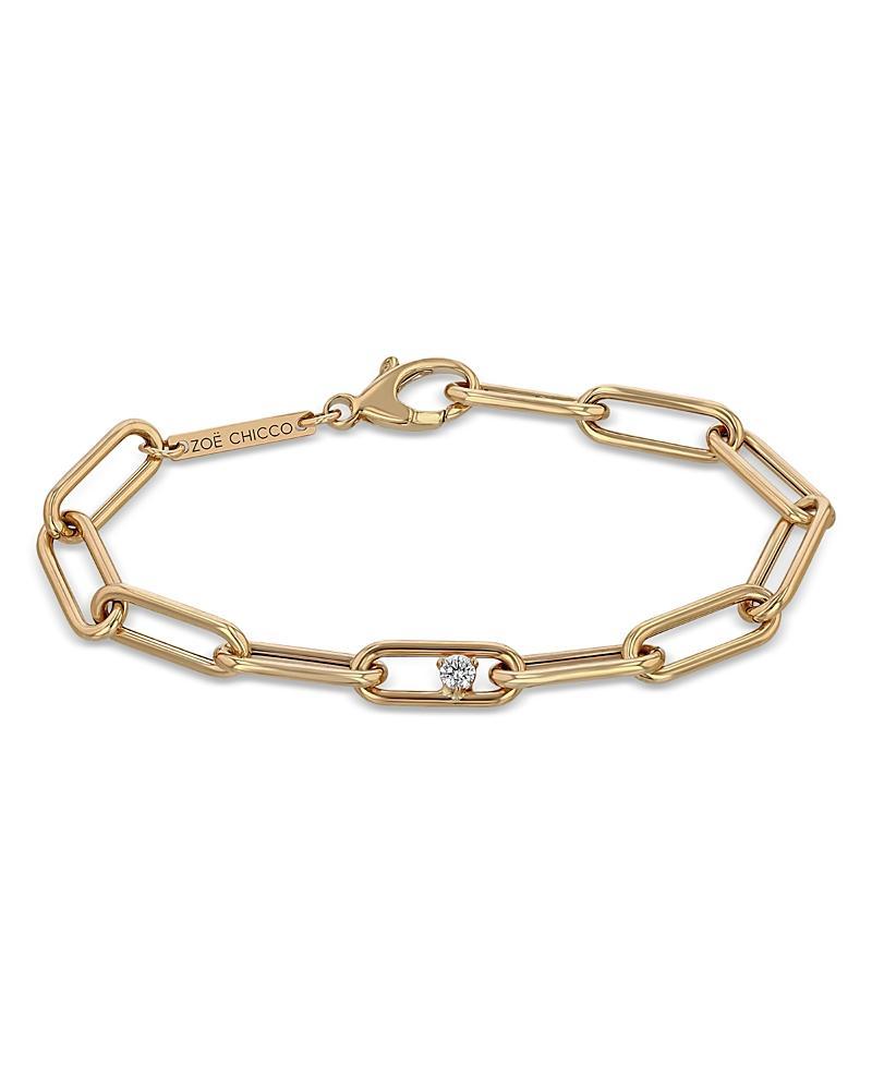 Zoe Chicco 14K Yellow Gold Prong Diamonds Diamond Paperclip Link Bracelet Product Image