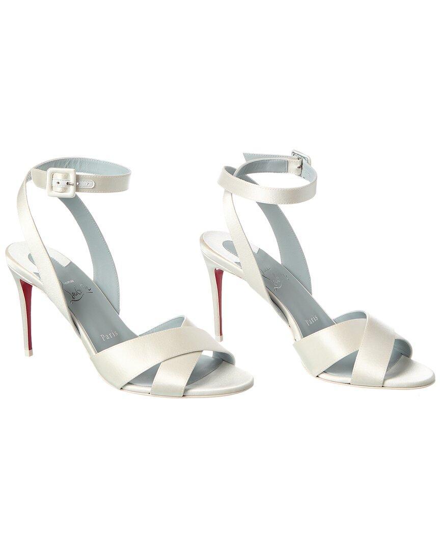 CHRISTIAN LOUBOUTIN Mariza 85 Satin Sandal In White Product Image