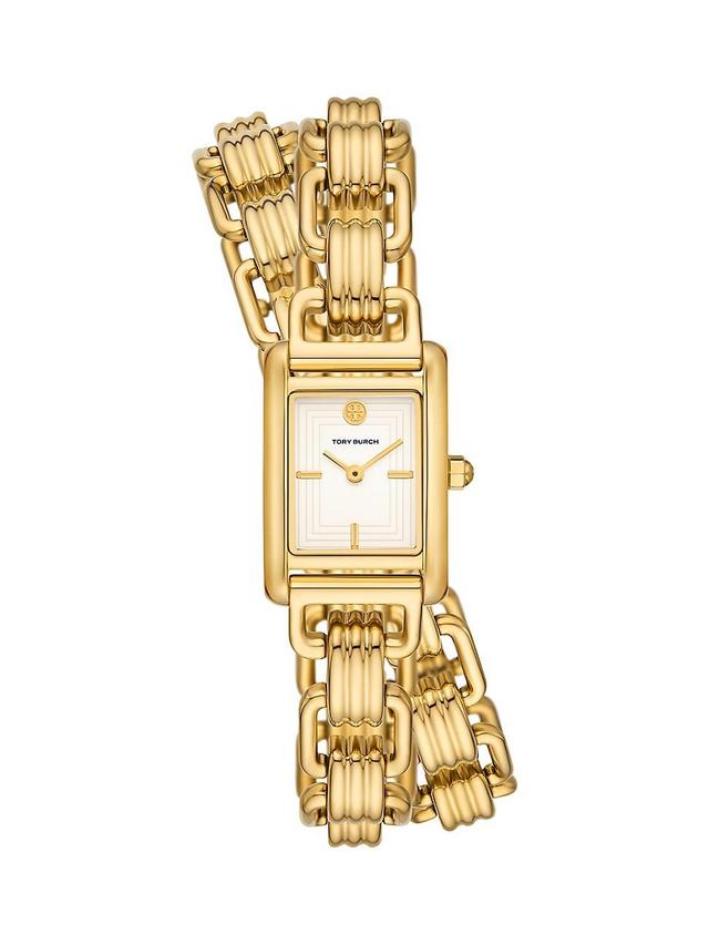 Tory Burch Womens The Eleanor 3-in-1 Gold-Tone Stainless Steel Bracelet Watch 19mm Product Image