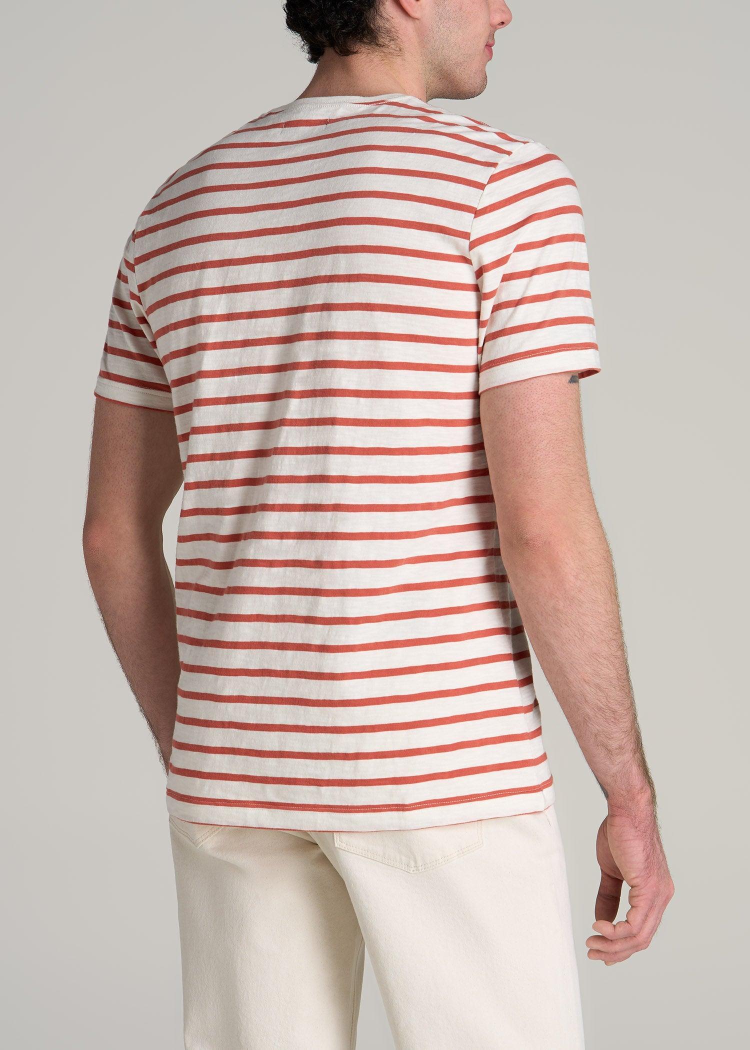 REGULAR-FIT Striped Tee in Burnt Orange and White Stripe - Men's Tall T-shirt Product Image