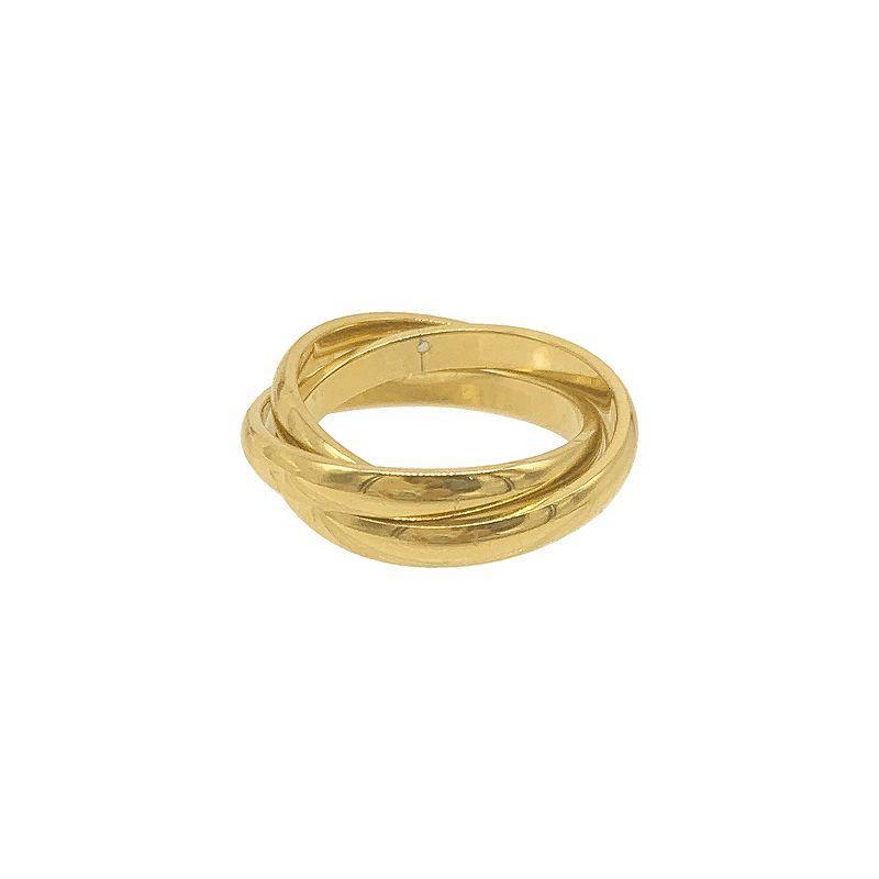 Adornia 14k Gold Plated Stainless Steel Interlocking Rings, Womens Yellow Product Image