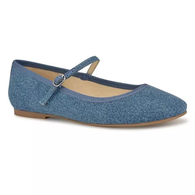 Nine West Ewind Womens Mary Jane Dress Flats Blue Blue Product Image