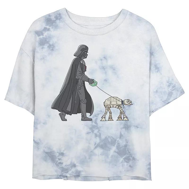 Juniors Star Wars: Darth Vader AT-AT Walker Wash Graphic Crop Tee, Womens Product Image