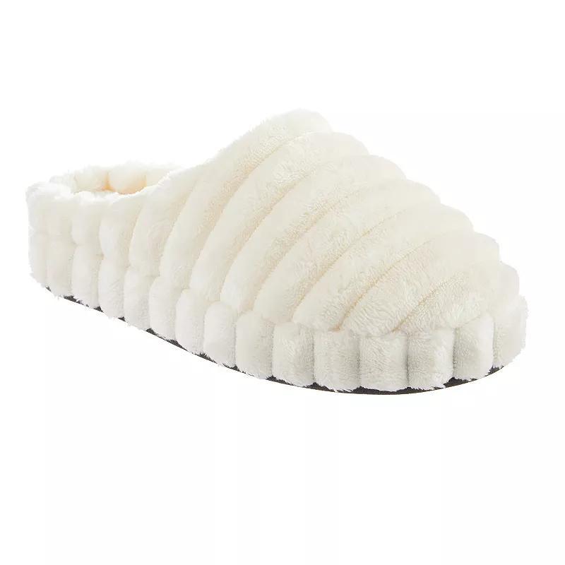 Isotoner Womens Margo Spa Hoodback Slippers - Cream XL Product Image