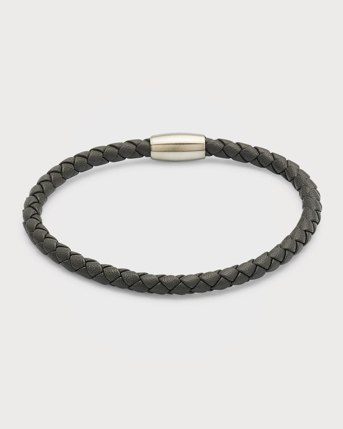 Mens Magnet Clasp Leather Bracelet Product Image