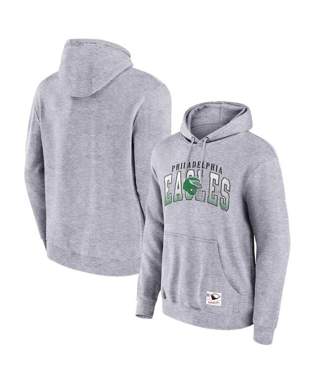 Mens Mitchell & Ness Heather Gray Philadelphia Eagles Pocket Passer Pullover Hoodie Product Image