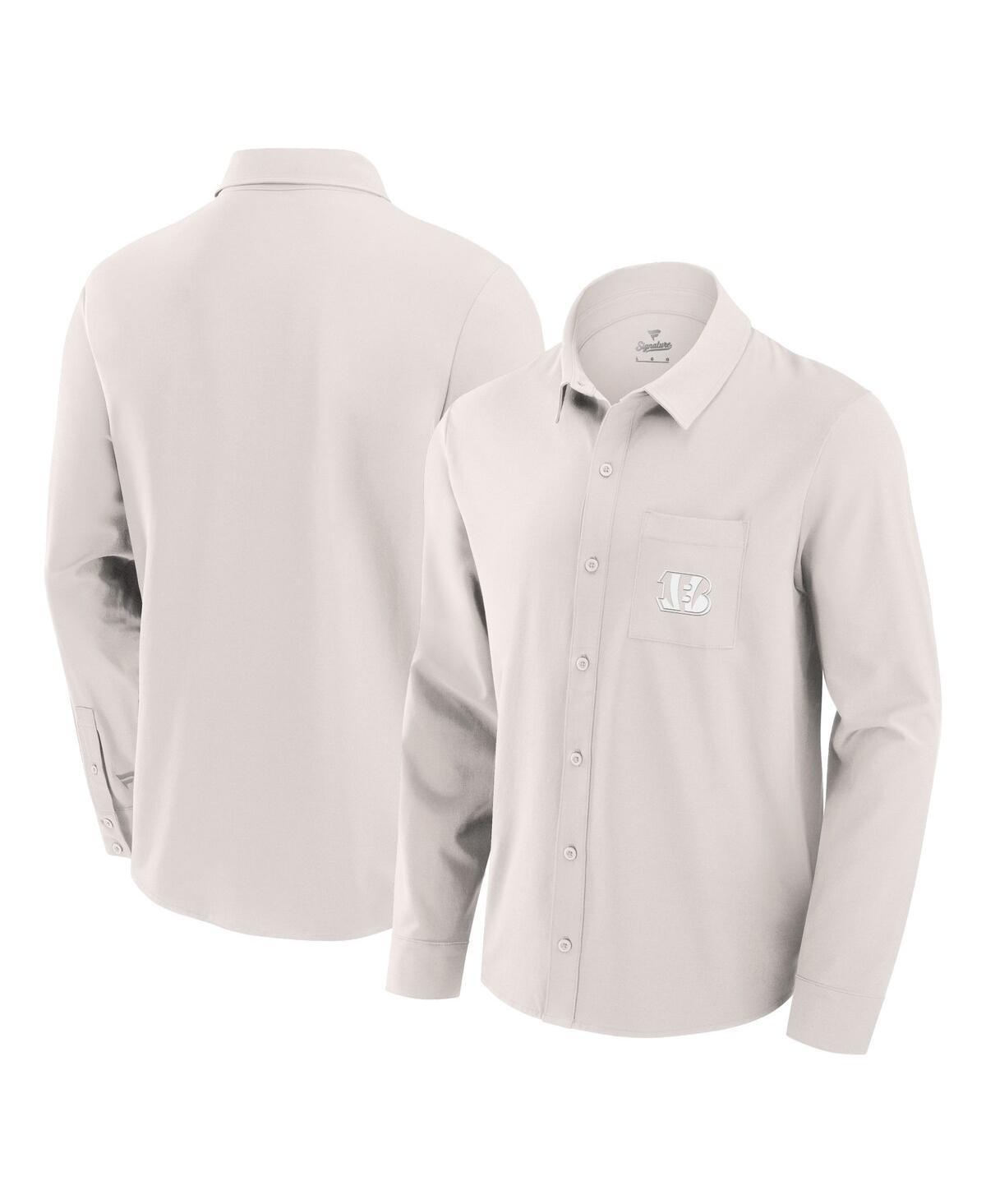 Fanatics Mens Cream Cincinnati Bengals Front Office Long Sleeve Button-Up Shirt Product Image