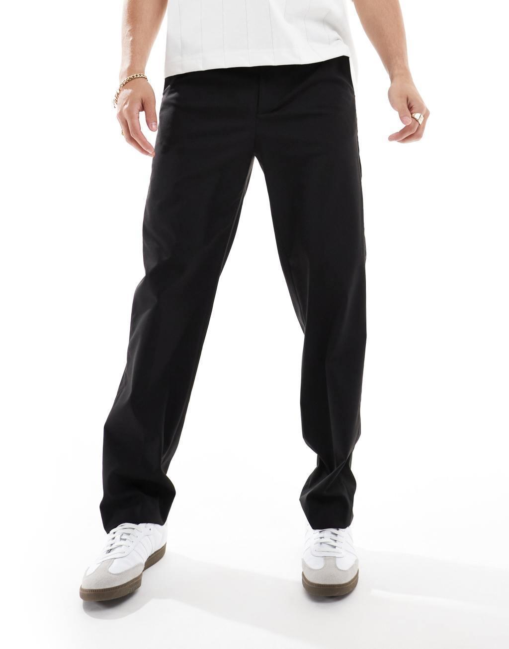 ASOS DESIGN straight suit pants in black Product Image