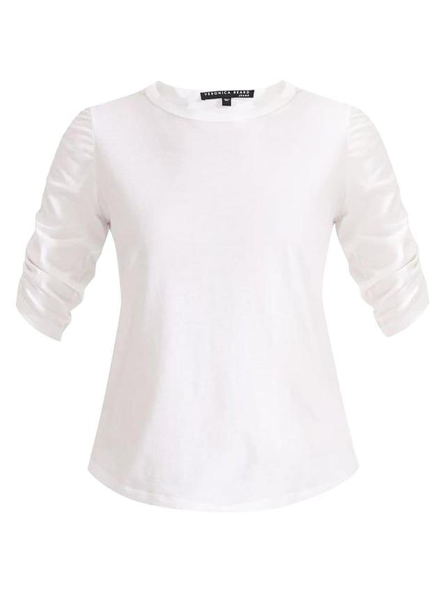 Veronica Beard Waldorf Ruched Sleeve T-Shirt Product Image