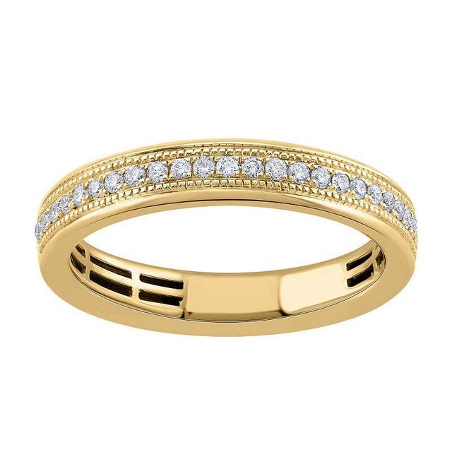 LOVE CLOUD 10k Yellow Gold 1/5 T.W. Round Diamond Wedding Band, Womens Product Image