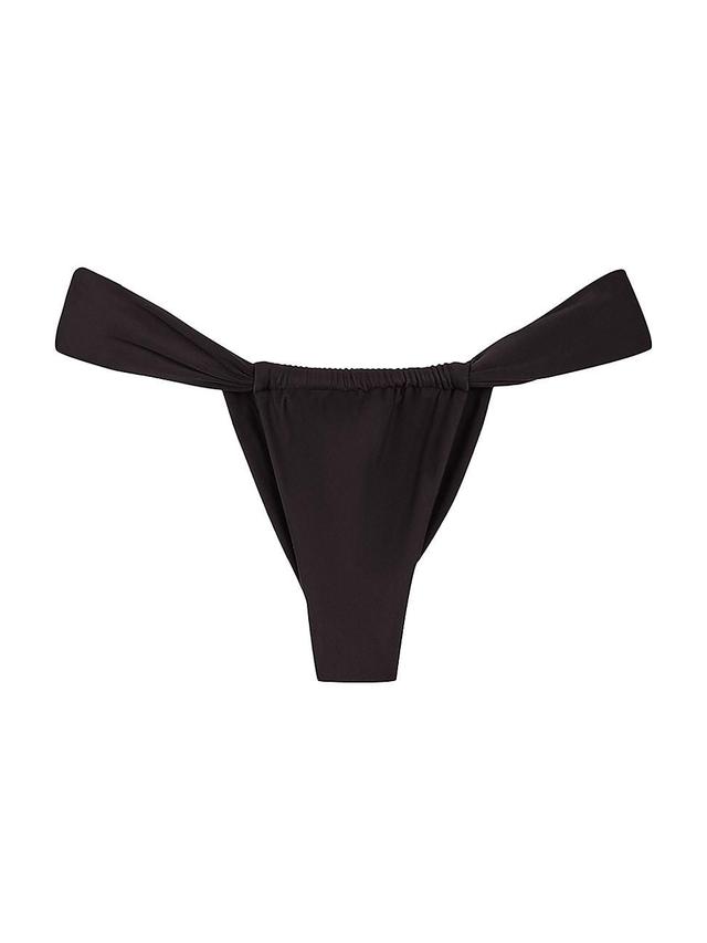 Womens Solid Tanga Cheeky Bikini Bottom Product Image