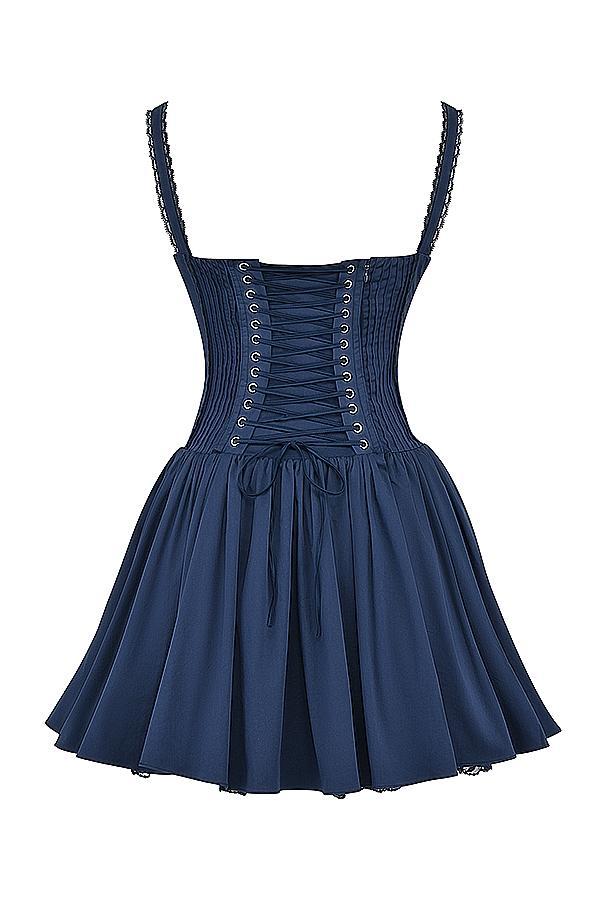 Pietra French Navy Corset Mini Dress Product Image