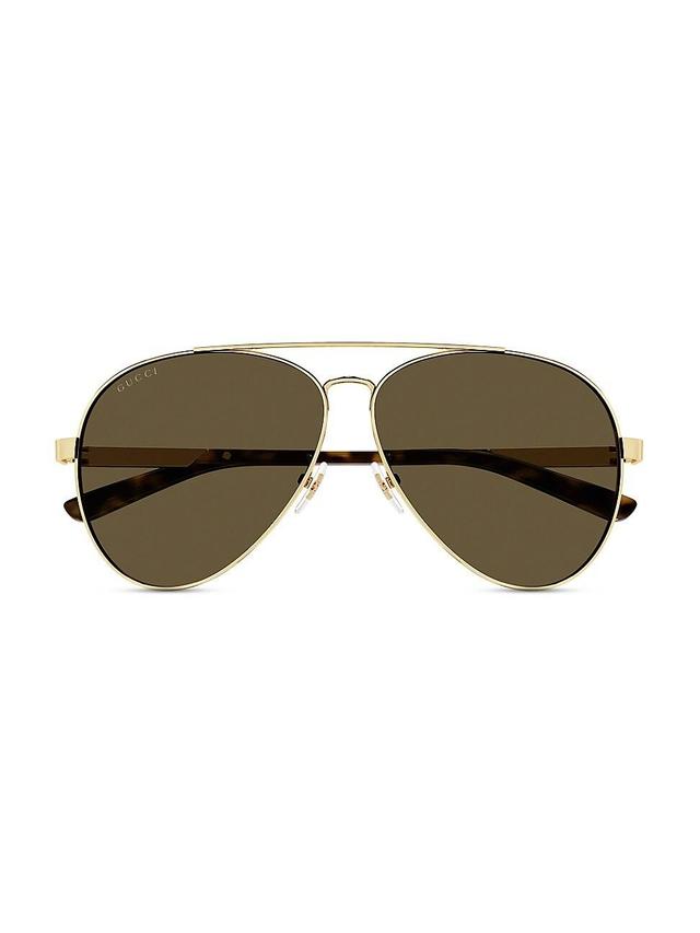 Mens Archive Details 61MM Metal Pilot Sunglasses Product Image