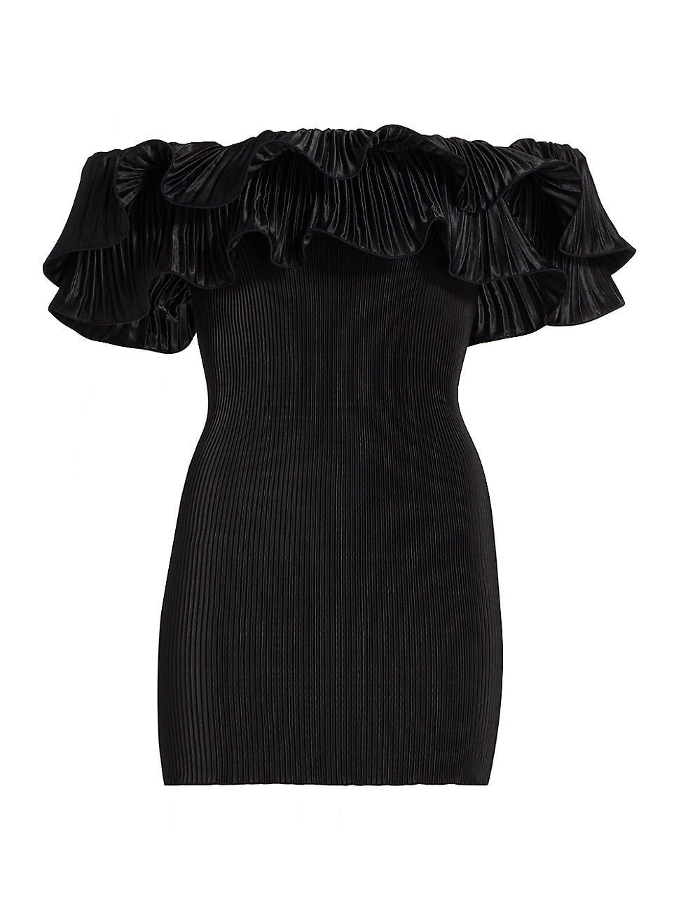 Womens Off-The-Shoulder Pleated Minidress Product Image