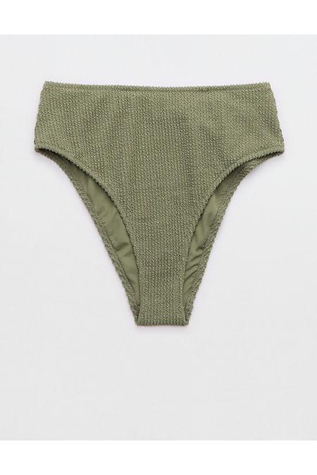 Aerie Shine Crinkle High Cut Cheeky Bikini Bottom Women's Product Image