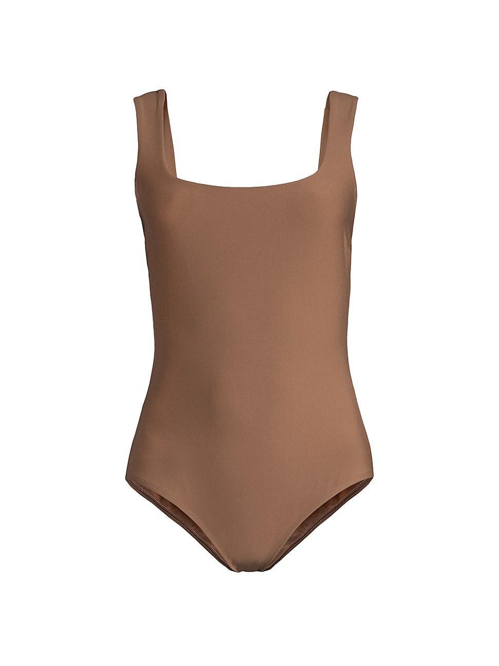 Womens Square-Neck One-Piece Swimsuit Product Image