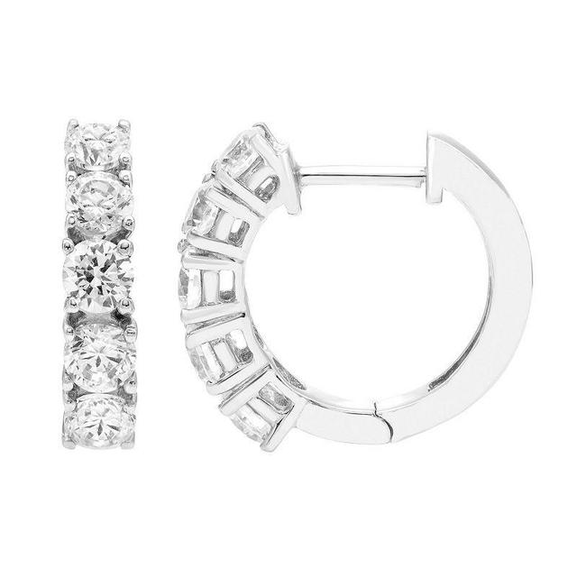 The Regal Collection 14k Gold IGL Certified 1 Carat T.W. Diamond Hoop Earrings, Womens, 14k White Gold Product Image