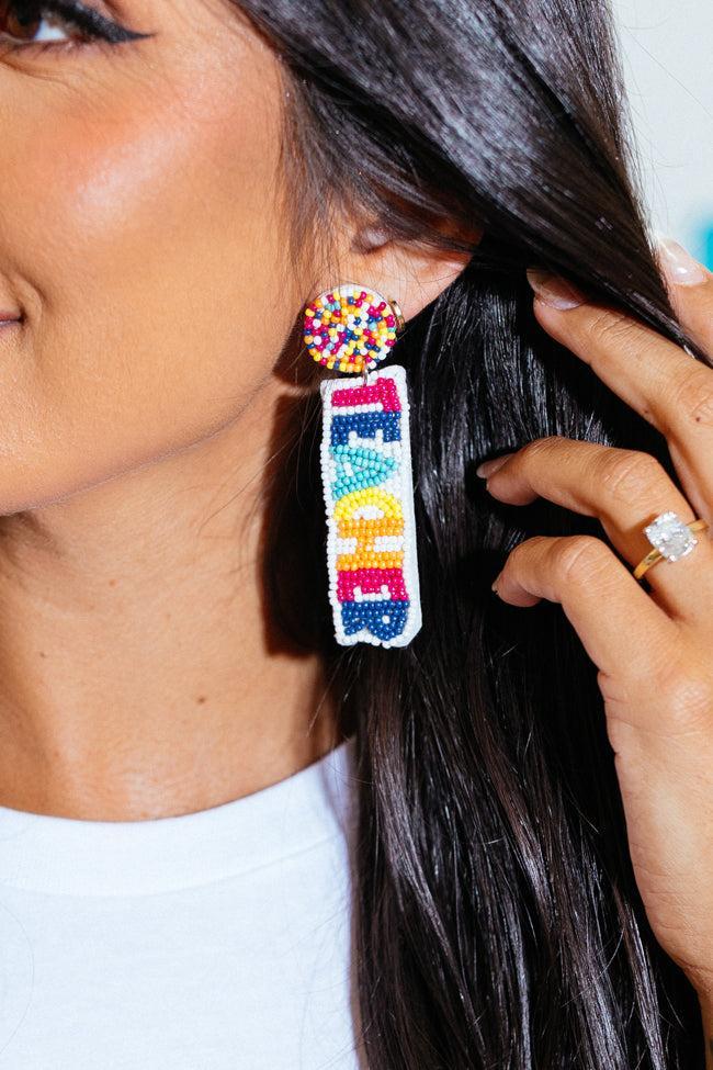 Queen Of The Classroom Teacher Beaded Earrings Product Image