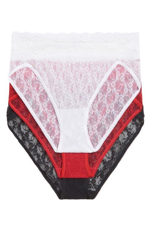 b. temptD by Wacoal Assorted 3-Pack Lace Kiss High Cut Briefs Product Image