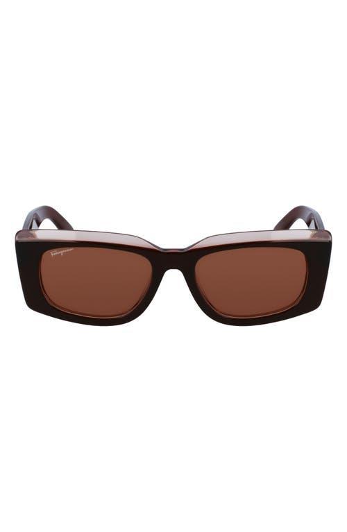 FERRAGAMO 54mm Rectangular Sunglasses Product Image