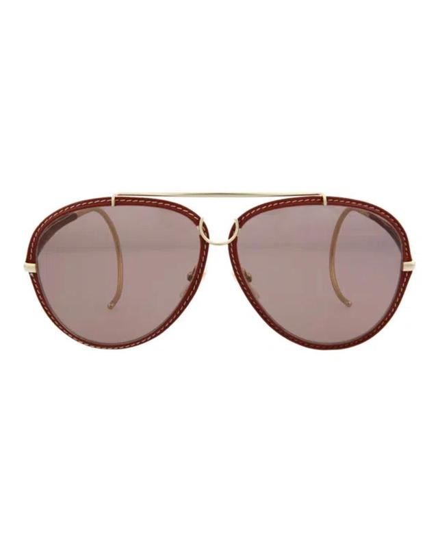 Aviator-style Metal Sunglasses In Beige Product Image