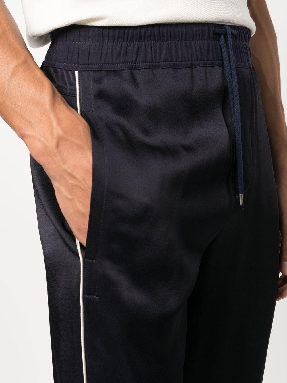 Slim-fit Tapered Suede Track Pants In Black Product Image