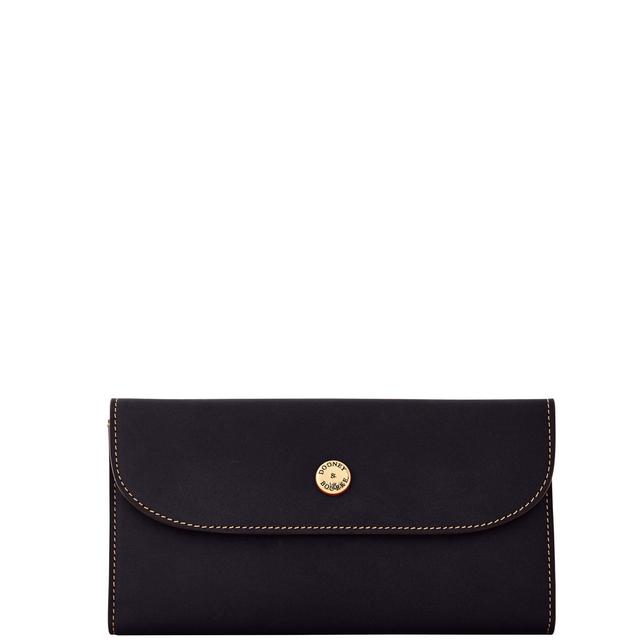 Dooney & Bourke Womens Alto Slim Continental Leather Clutch Bag in Black Product Image