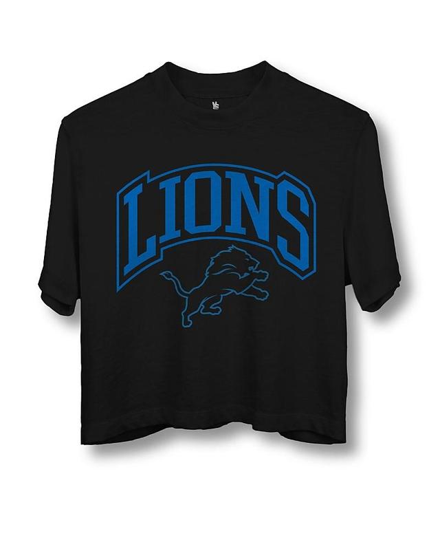 Junk Food Clothing Womens Nfl Detroit Lions Blitz Mock Neck Crop Product Image