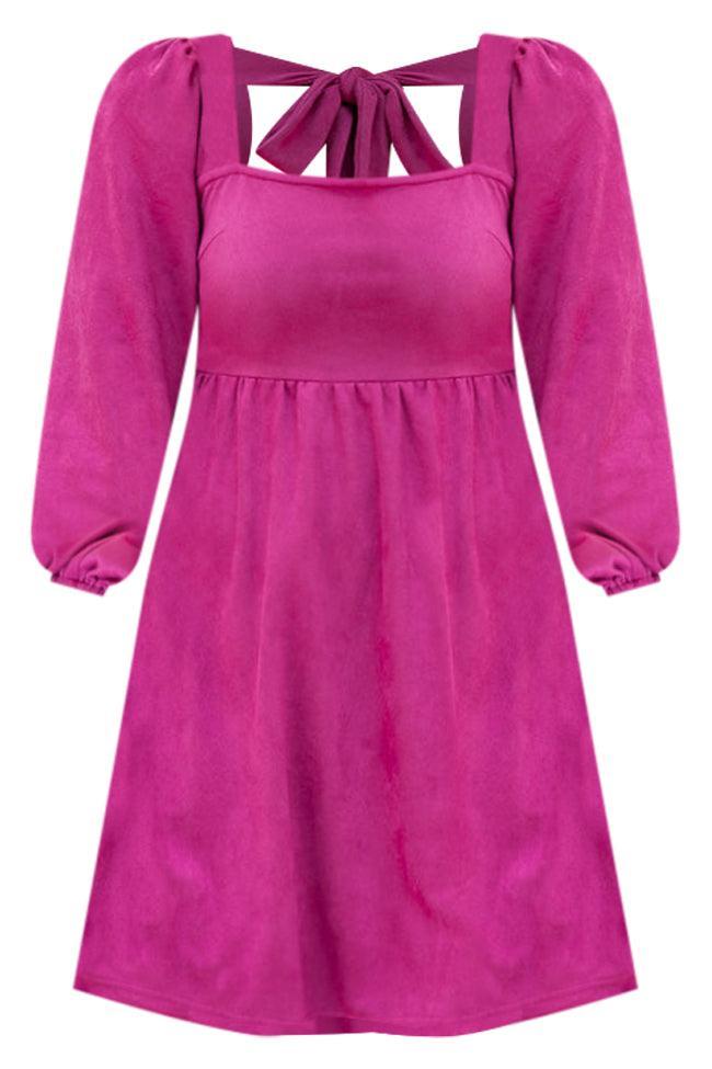 You're A Genius Magenta Suede Mini Dress FINAL SALE Product Image