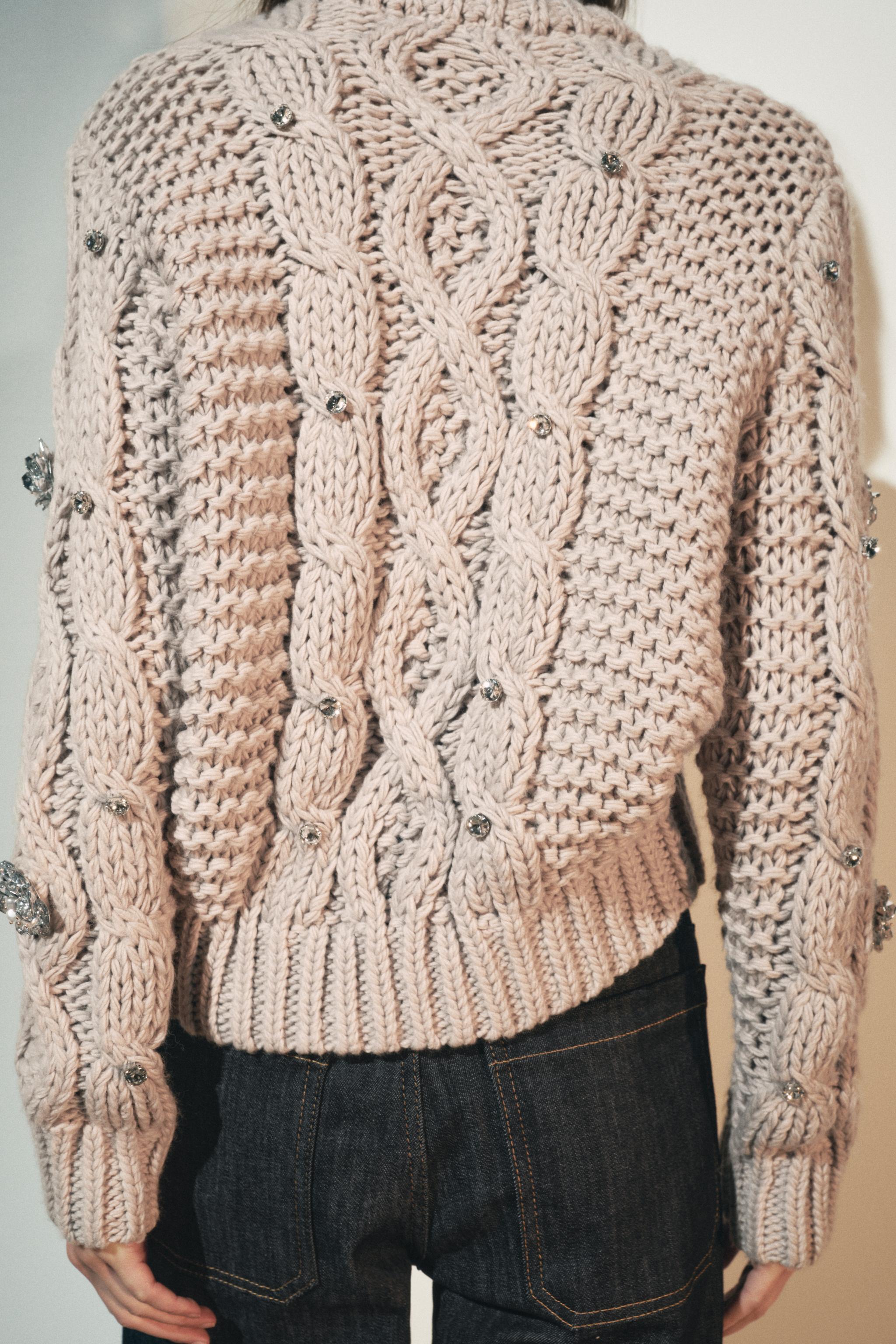 JEWEL BEADED KNIT SWEATER Product Image