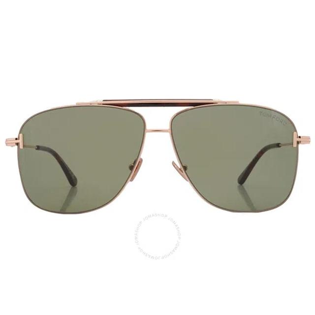 Mens Shiny Rose Gold Ft1017 Jaden Irregular-frame Acetate Sunglasses In Gold / Green / Jade / Rose / Rose Gold Product Image