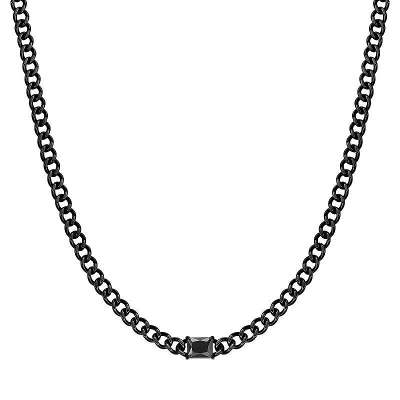 Mens LYNX Stainless Steel Curb Chain Necklace Product Image