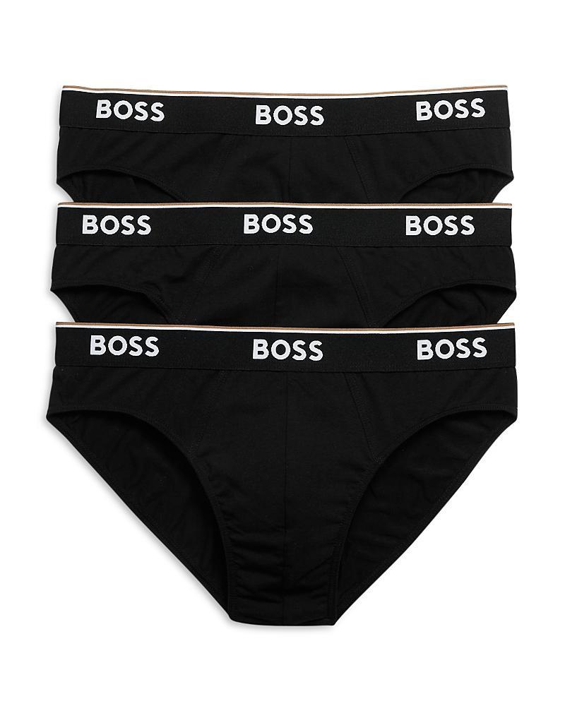 Mens Three-Pack Of Stretch-Cotton Briefs With Logo Waistbands Product Image