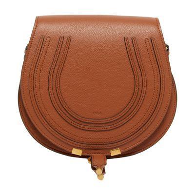 Marcie Grained Leather Shoulder Bag In Brown Product Image