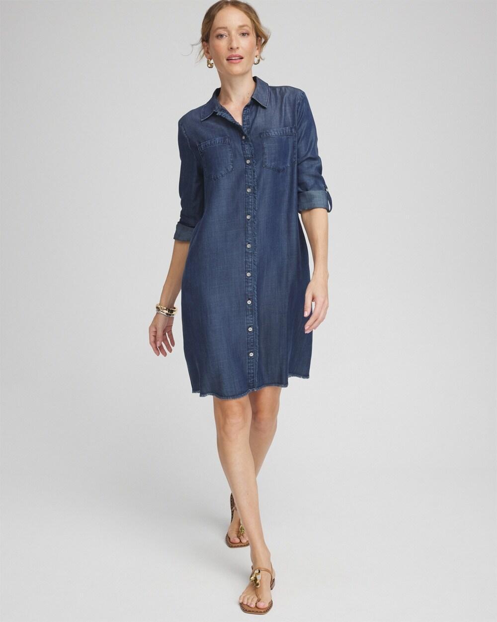 Tencel Fray Shirt Dress Product Image