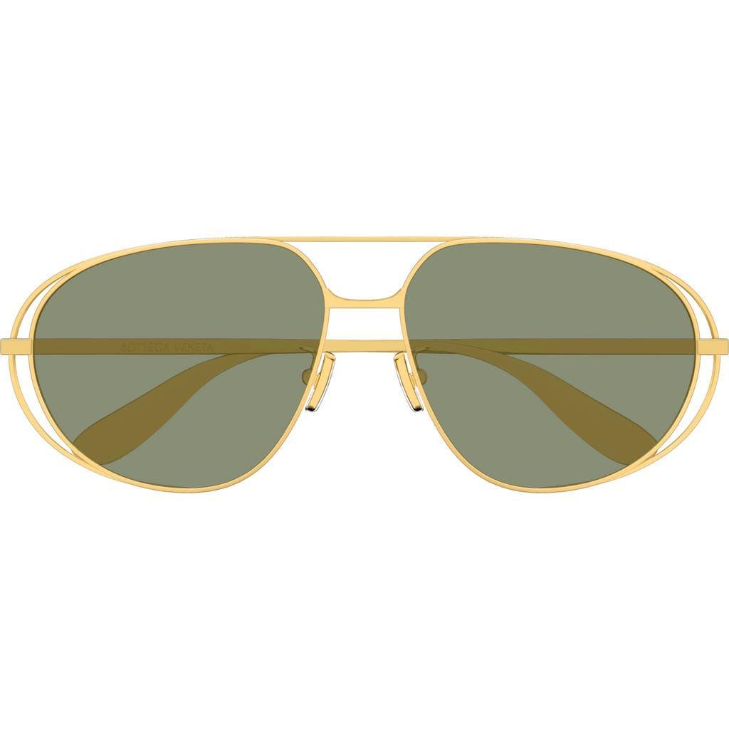 61mm Pilot Sunglasses In Gold Product Image